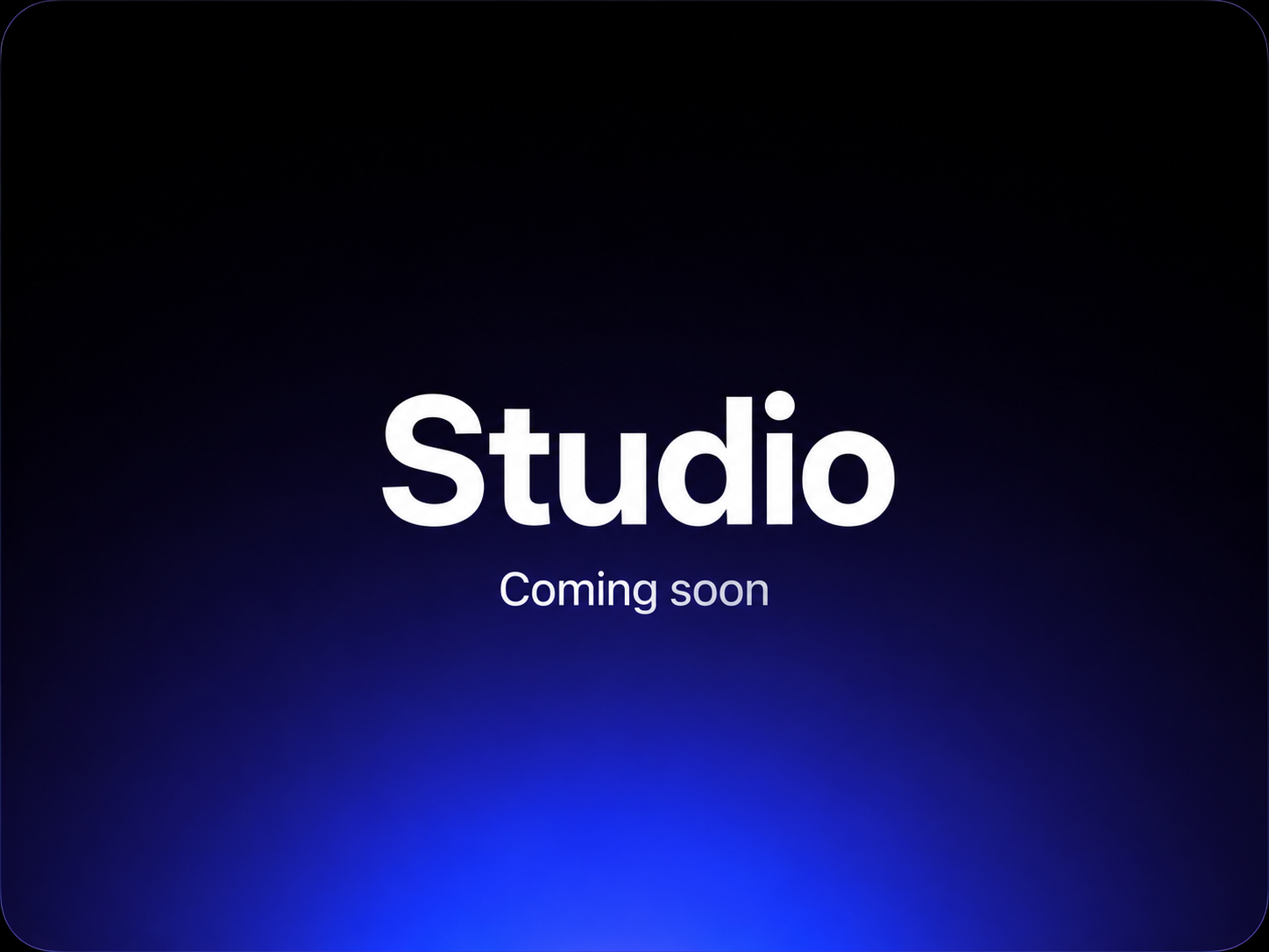 Studio visual builder — coming soon